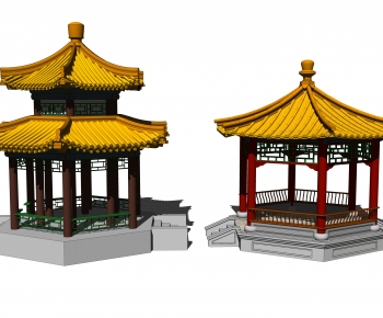 Chinese Style Ancient Architectural Buildings-ID:122881895