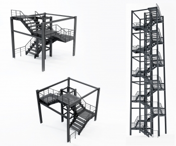 Industrial Style Stair Balustrade/elevator-ID:419152988