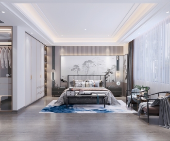 New Chinese Style Bedroom-ID:366210928