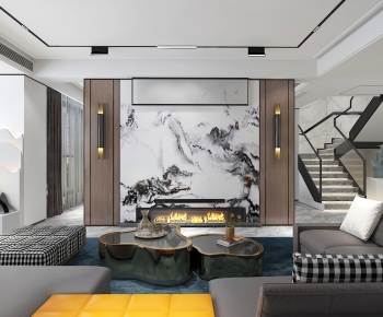 New Chinese Style A Living Room-ID:470788006