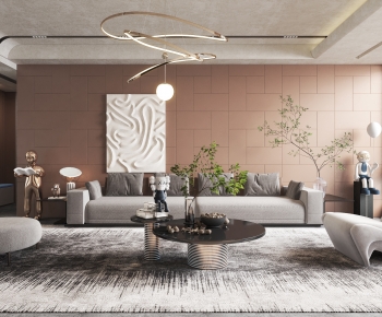 Modern Wabi-sabi Style A Living Room-ID:762204897