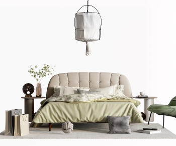 Nordic Style Double Bed-ID:784584056
