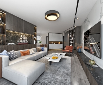 Modern A Living Room-ID:608700994