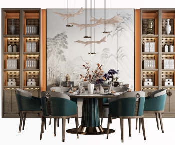 New Chinese Style Dining Table And Chairs-ID:437929671