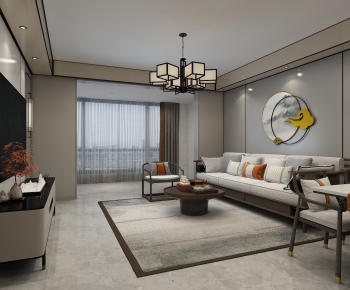 New Chinese Style A Living Room-ID:401312118