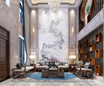New Chinese Style A Living Room-ID:101511008