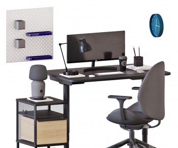 Modern Computer Desk And Chair-ID:897473105