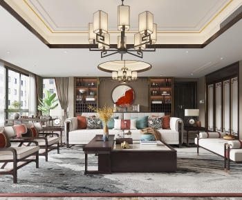 New Chinese Style A Living Room-ID:140729084