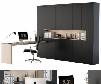 Modern Computer Desk And Chair-ID:623454091