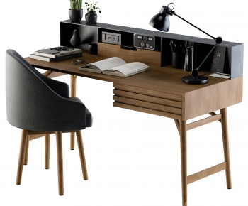 Modern Computer Desk And Chair-ID:539788016