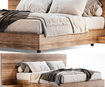 Wabi-sabi Style Double Bed-ID:738024009
