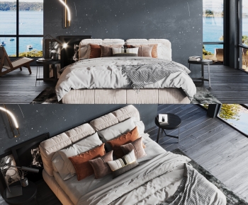 Modern Double Bed-ID:982682941