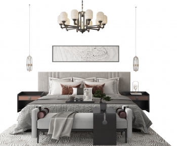New Chinese Style Double Bed-ID:882110692