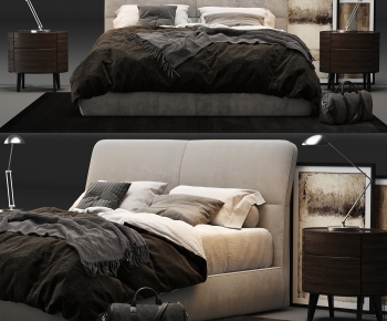 Modern Double Bed-ID:715856085