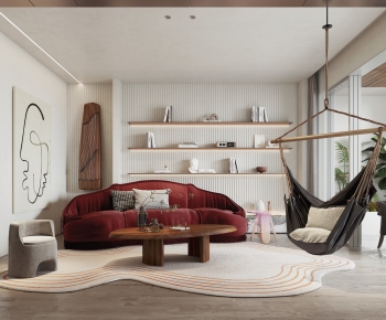 Wabi-sabi Style A Living Room-ID:640367035