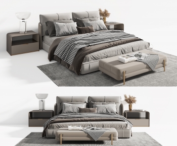 Modern Double Bed-ID:905339007