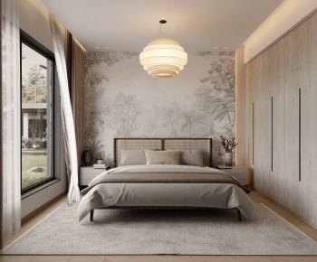 New Chinese Style Wabi-sabi Style Bedroom-ID:962791927