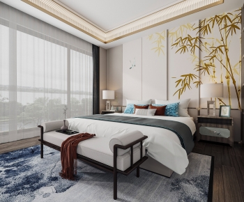 New Chinese Style Bedroom-ID:429191119