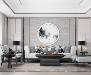 New Chinese Style A Living Room-ID:774175888