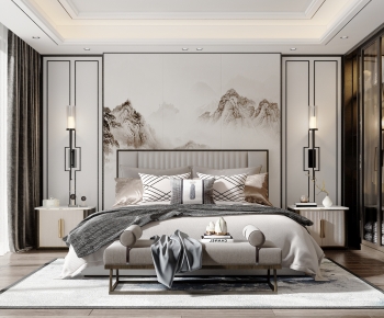 New Chinese Style Bedroom-ID:932272918