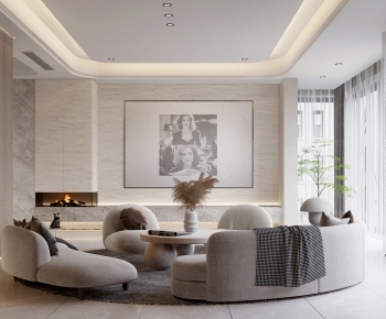 Modern Wabi-sabi Style A Living Room-ID:839023111