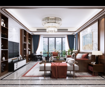 New Chinese Style A Living Room-ID:575681924
