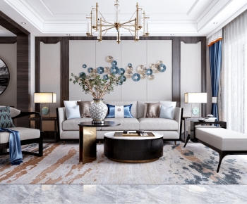 New Chinese Style A Living Room-ID:371756081