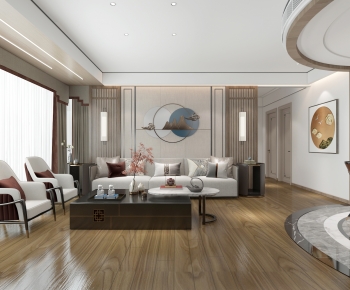 New Chinese Style A Living Room-ID:119540738