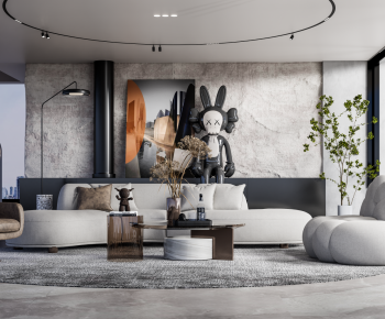 Modern Wabi-sabi Style A Living Room-ID:476042038