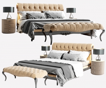 Simple European Style Double Bed-ID:362163078
