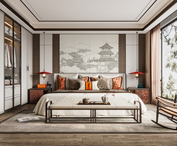 New Chinese Style Bedroom-ID:180017955