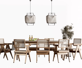 Japanese Style Dining Table And Chairs-ID:687784913