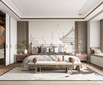 New Chinese Style Bedroom-ID:287467965