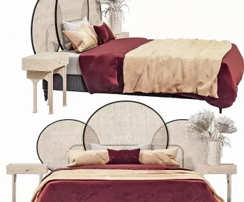 Nordic Style Double Bed-ID:897295005