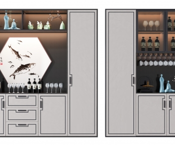 New Chinese Style Wine Cabinet-ID:913188937