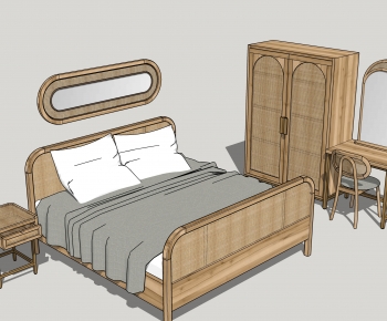 Nordic Style Double Bed-ID:387595891