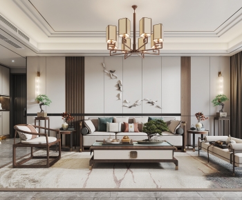 New Chinese Style A Living Room-ID:841281897