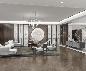 New Chinese Style Office Living Room-ID:956295011