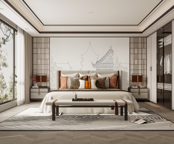 New Chinese Style Bedroom-ID:345988992