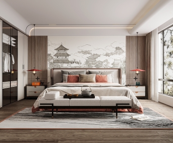 New Chinese Style Bedroom-ID:982283122