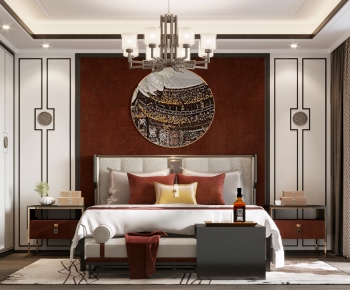 New Chinese Style Bedroom-ID:603375919