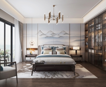 New Chinese Style Bedroom-ID:680351975