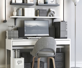 Modern Computer Desk And Chair-ID:589270616