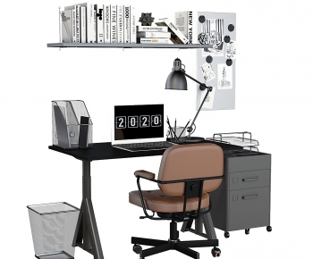 Modern Computer Desk And Chair-ID:422861104