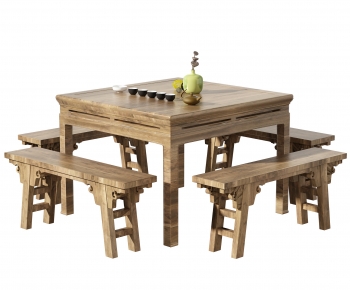 Chinese Style Dining Table And Chairs-ID:748260096