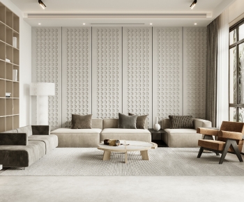 Modern Wabi-sabi Style A Living Room-ID:884690059