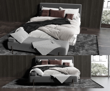 Modern Double Bed-ID:763875017