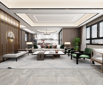 New Chinese Style A Living Room-ID:471739867