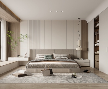 Modern Wabi-sabi Style Bedroom-ID:810792929