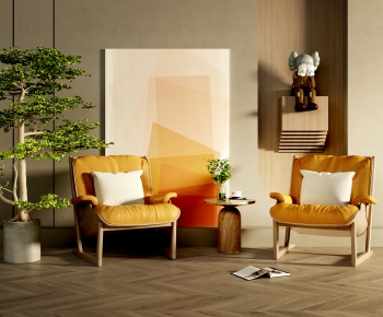 Wabi-sabi Style Lounge Chair-ID:350912096
